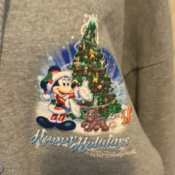 Happy Holidays Disneyland Grey Hoodie Size X-Large - Picture 1 of 10